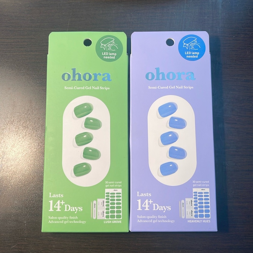Pack of TWO Ohora Semi-cured Gel Nail Strips!